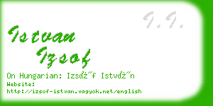 istvan izsof business card